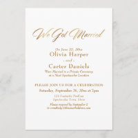 Elegante Goldkalligraphie Wir Got Verheirateten Em