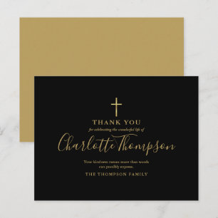 Elegante Goldkreuz-Gedenk-Danksagungskarte für Bee Postkarte