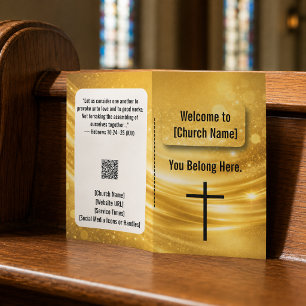 Elegante Goldkreuz-Kirchenmitteilung Flyer