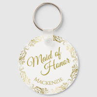 Elegante Goldlace auf der Hochzeit der weißen Trau