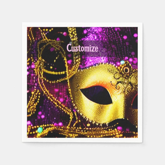 Elegante Goldmaske Serviette (Vorderseite)