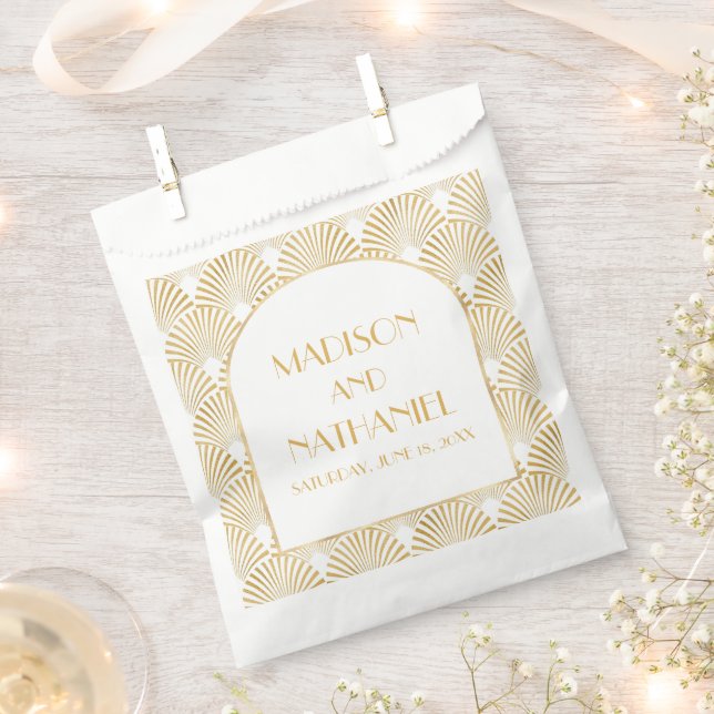 Elegante Goldmedaille Art Deco Geschenktütchen (Ausgeschnitten)