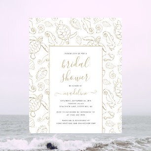 Elegante Goldmedaille Bridal Dusche Einladung Flyer