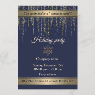 Elegante Goldpartys der Marine Einladung