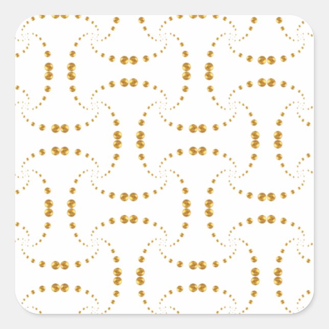 Elegante Goldpunkte Quadratischer Aufkleber (Vorderseite)