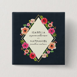 Elegante Goldrahmen-Hochzeit der Button