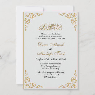 Elegante Goldrahmen-Hochzeitseinladung Einladung