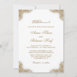 Elegante Goldrahmen muslime Hochzeit Einladung