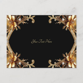 Elegante Goldrahmen-Postkarte Postkarte
