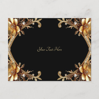 Elegante Goldrahmen-Postkarte Postkarte