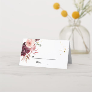 Elegante Goldrahmen Rot und Rosa Platzkarte