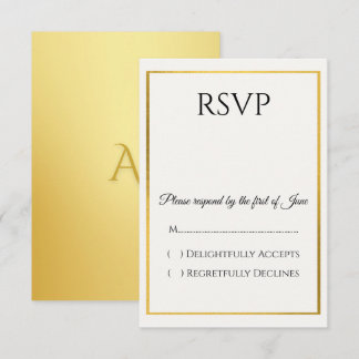 Elegante Goldrand-Hochzeits-RSVP-Karte RSVP Karte