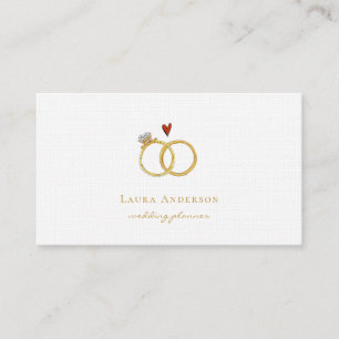 Elegante Goldringe Hochzeitsplaner Visitenkarte