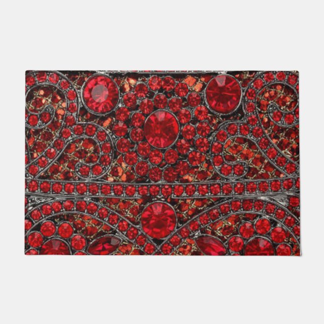 elegante Goldrubinrot-Bordeaux Fußmatte (Vorderseite)