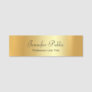 Elegante Goldschablonen-modernes handgeschriebenes Namensschild
