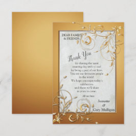 Elegante Goldschattierungen und Abstrakte Blume RSVP Karte