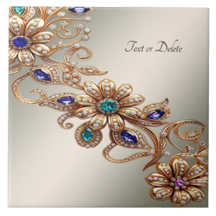 Elegante Goldschmuck-Blumen-Keramikfliese Fliese