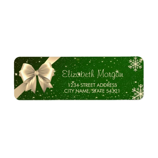 Elegante Goldschneeflocken, Bow Green Christmas La (Vorne)