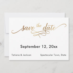 Elegante Goldschrift auf einfachem Save-the-Date-K Save The Date