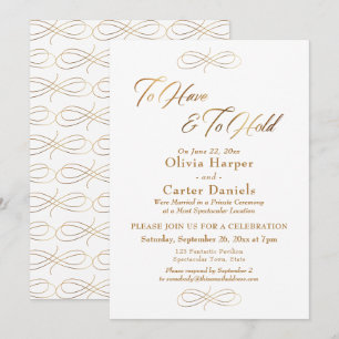 Elegante Goldschrift für die Trauung & Hochzeitsem Einladung