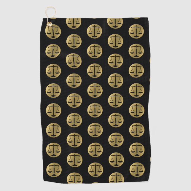Elegante Goldschwarz-Skalen des Rechtsanwalts der Golfhandtuch (Vorderseite)