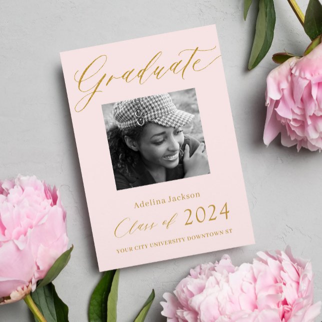 Elegante Goldskripte-AbsolventInnen moderner Typog Ankündigung (Von Creator hochgeladen)