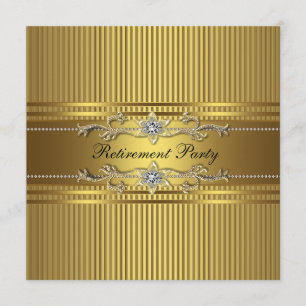 Elegante Goldstreifen-Ruhestandsfeier Einladung