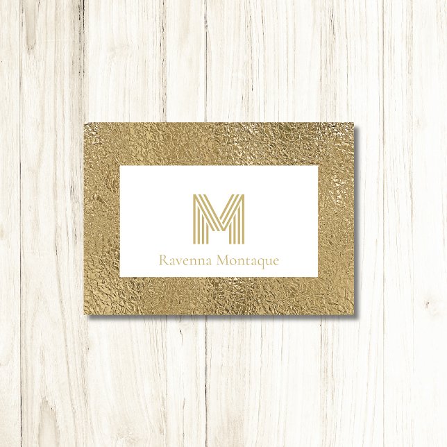 Elegante Goldtextur große Monogramm-Korrespondenz (Von Creator hochgeladen)