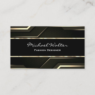 Elegante Goldtrim   Sleek Black Visitenkarte