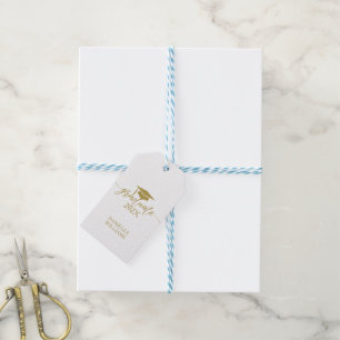 Elegante Goldtypografie im weißen Hintergrund Geschenkanhänger