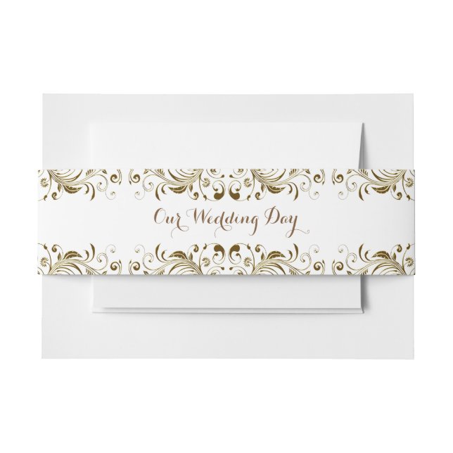 Elegante GoldWedding Einladungsbanderole (Vorderseite Beispiel)