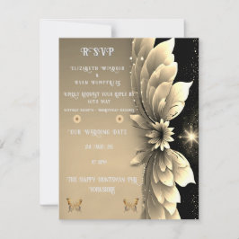 Elegante GoldWedding RSVP Karte