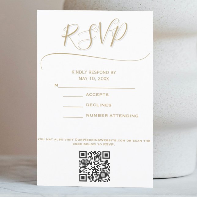 Elegante GoldWedding RSVP Karte (Von Creator hochgeladen)