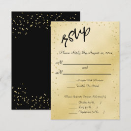 Elegante GoldWedding RSVP Karte