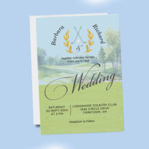Elegante Golf-Hochzeit Aquarell Golfplatz