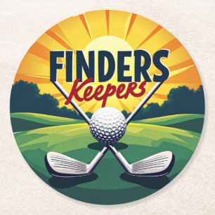 Elegante Golf-Themen-Kunst für Enthusiasten Runder Pappuntersetzer