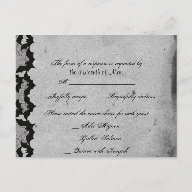 Elegante Gothic Bat Lace Posh UAWG Postkarte (Vorderseite)