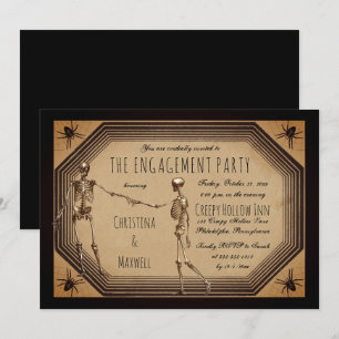 Elegante Gothic Deco-Skelette Verlobungsparty-Einl Einladung
