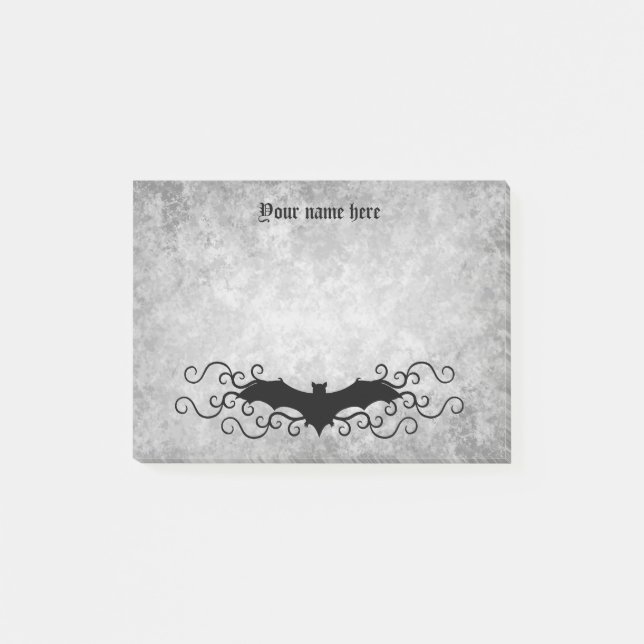 Elegante Gothic Fledermaus kann Dunkelheit drucken Post-it Klebezettel (Vorderseite)