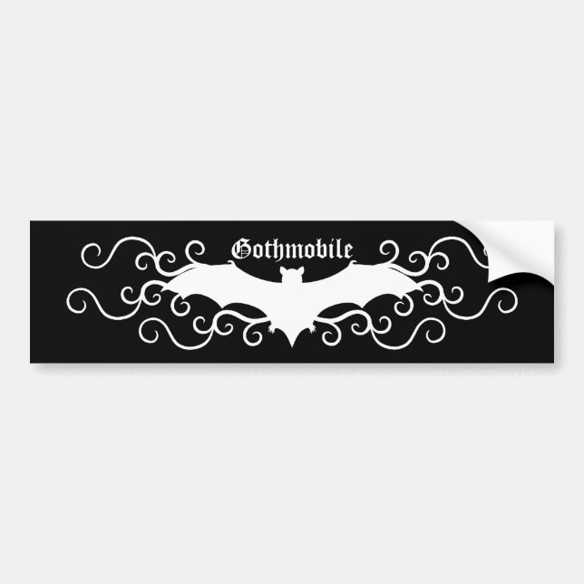 Elegante Gothic Fledermaus und Wirbel mobil Autoaufkleber (Vorne)