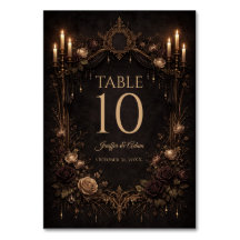 Elegante Gothic Halloween-Hochzeitstisch-Nummer