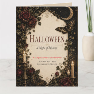 Elegante Gothic Halloween-Party-Feier Dankeskarte