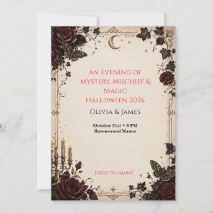 Elegante Gothic Halloween-Party-Feier Dankeskarte