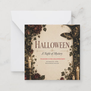 Elegante Gothic Halloween-Party-Feier Mitteilungskarte
