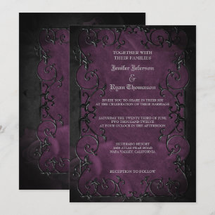 Elegante Gothic-Hochzeits-Einladung zu Halloween Einladung