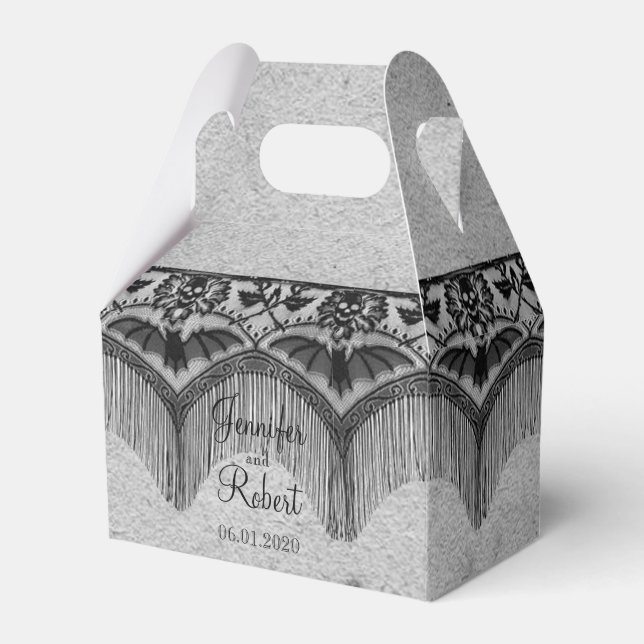 Elegante Gothic Lace Posh Gastgeschenk Hochzeit Bo Geschenkschachtel (Vorderseite)