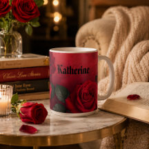 Elegante Gothic Red Roses Benutzerdefinierter Name