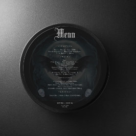 Elegante Gothic Skull Bats Spooky Moon Dark Weddin Menükarte