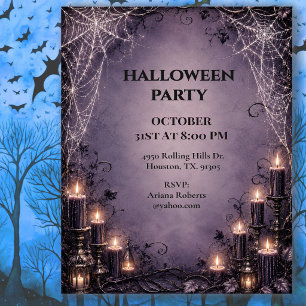 Elegante Gothic Spider Web Halloween-Party Einladung