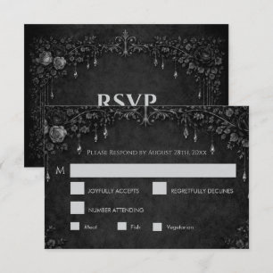 Elegante gothische Halloween-Hochzeits-RSVP-Karte RSVP Karte